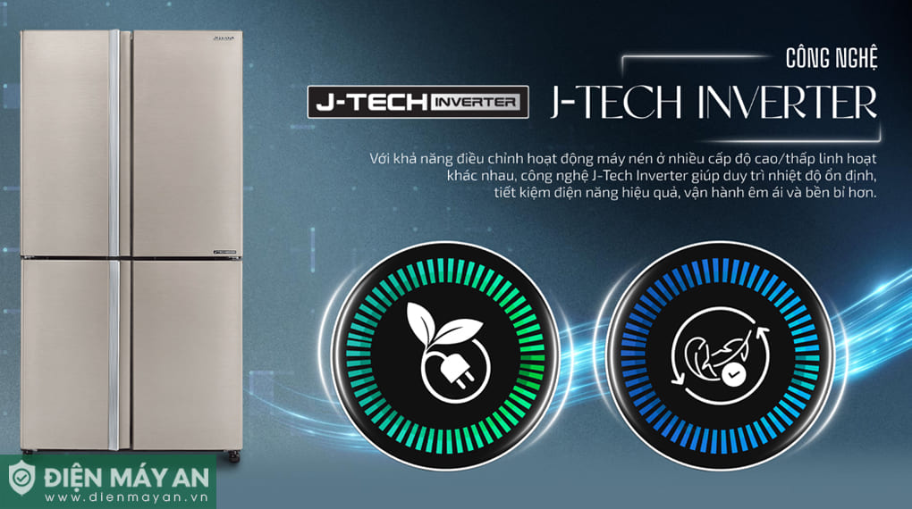 Tủ lạnh Sharp Inverter 572 lít Multi Door SJ-FX650V-SL